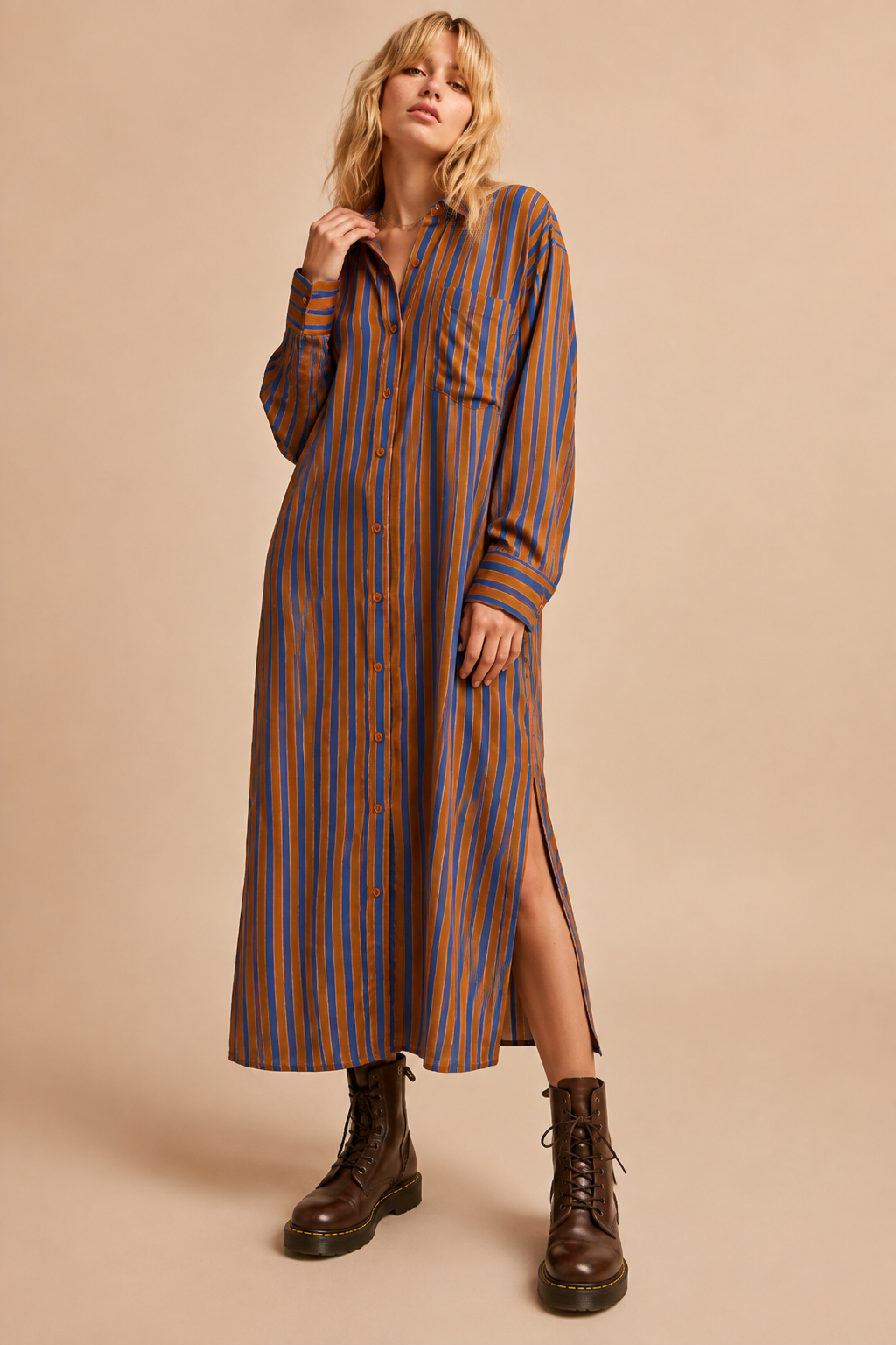 The Uptown Stripe Midi Dress