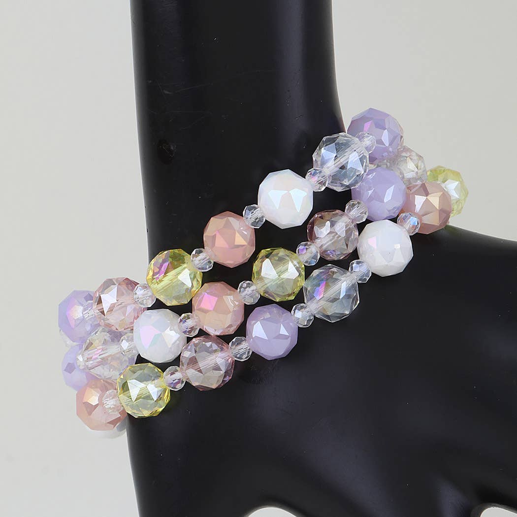 Multi Crystal Prism Beaded Bracelet: MT