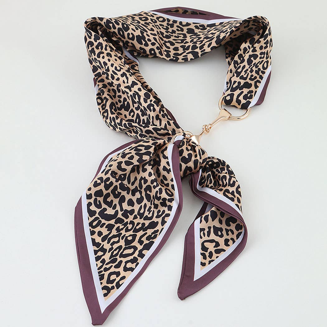 Leopard Toggle Scarf Wrap Necklace