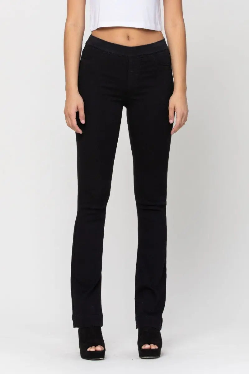 Black Cello Mid Rise Flare Jegging