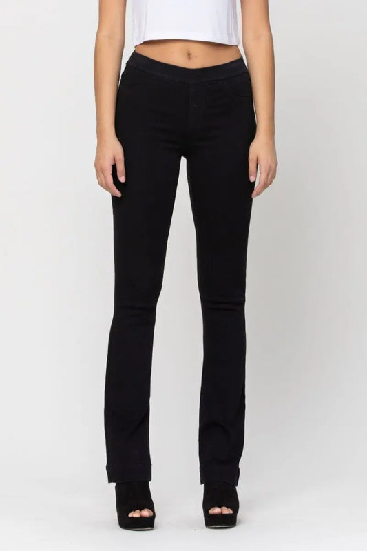 Black Cello Mid Rise Flare Jegging
