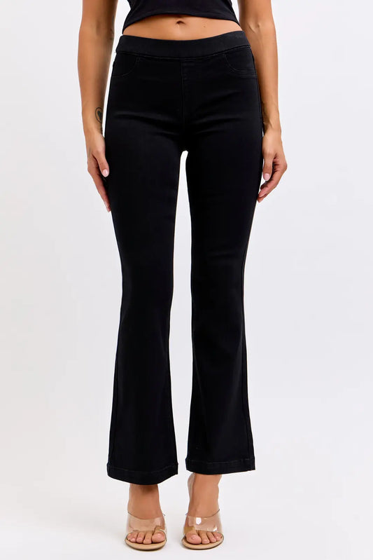 Black Cello 30" Inseam Mid Rise Flare Jegging