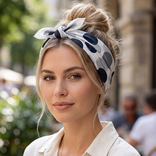 Polka Dot Print Bandana: Black or Red