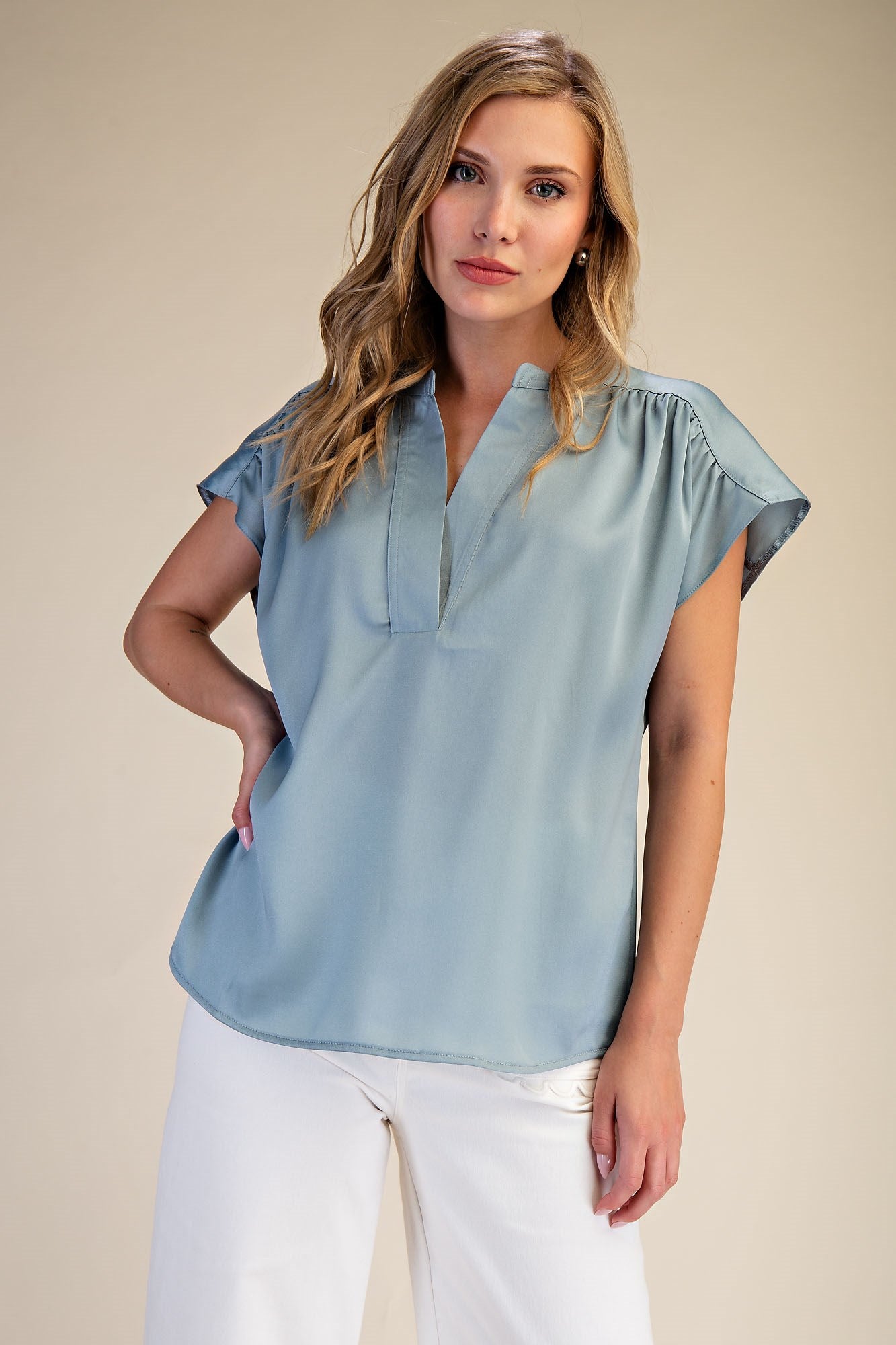 The Dusty Dawn Cap Sleeve Top