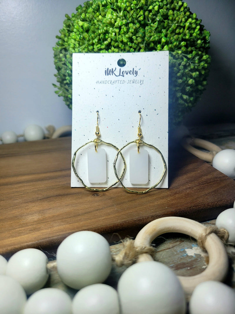 Modern Gold & White Dangles