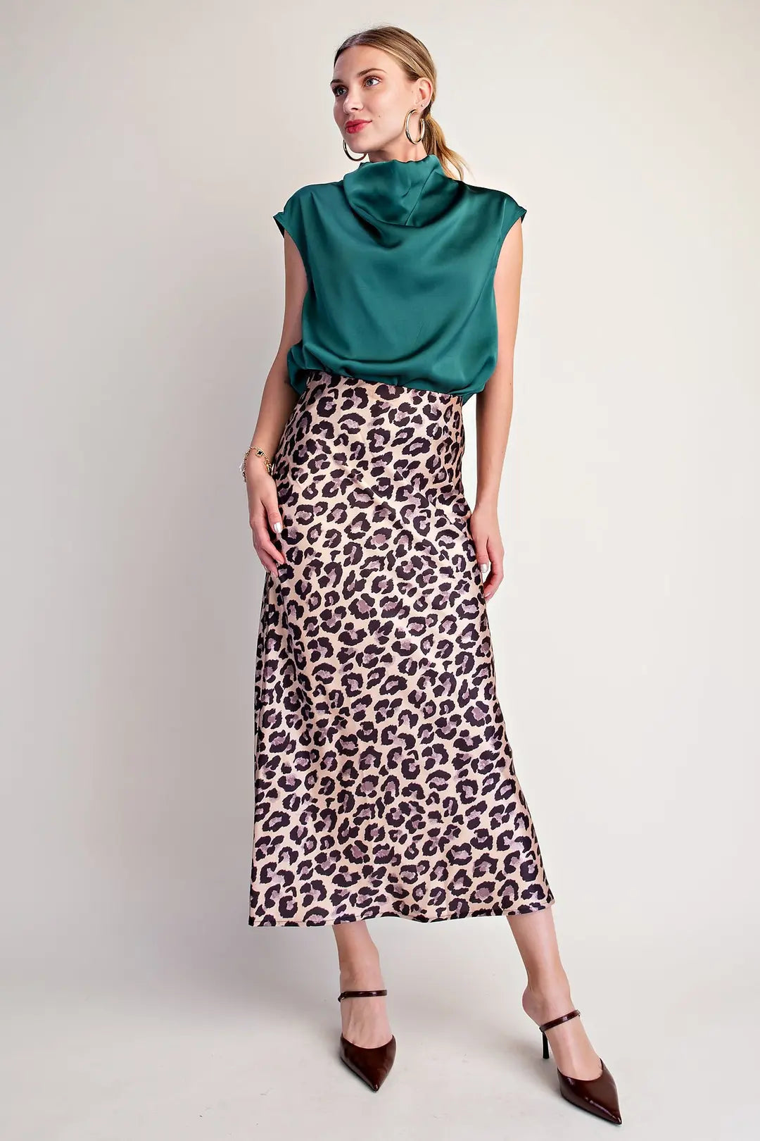 The Leopard Luxe Midi Skirt Two Colors!