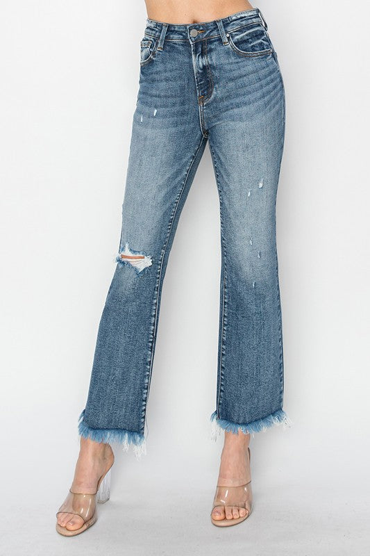 Jewel Risen Bootcut Frayed Denim