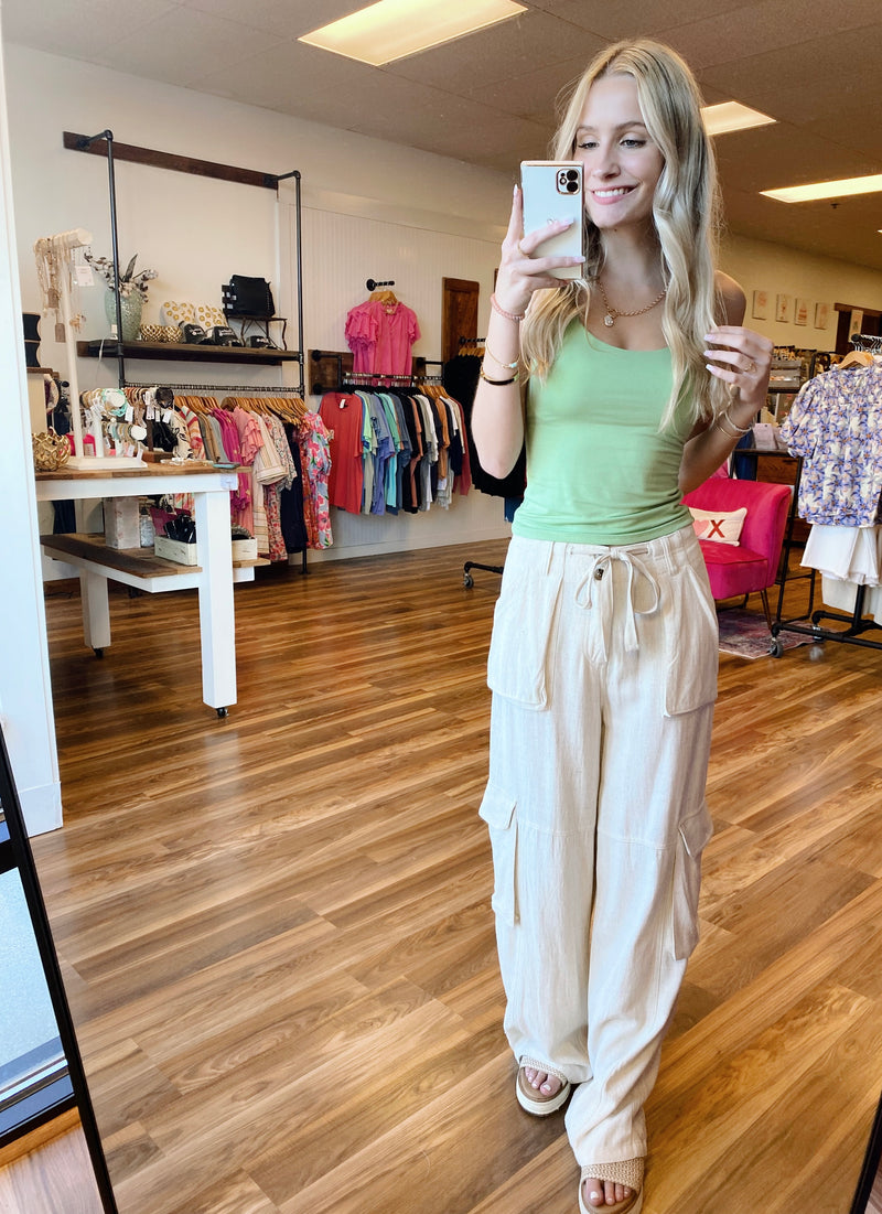 Maya Relaxed Fit Utility Wide-Leg Pants