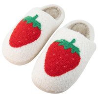 Large Strawberry Fuzzy Slippers