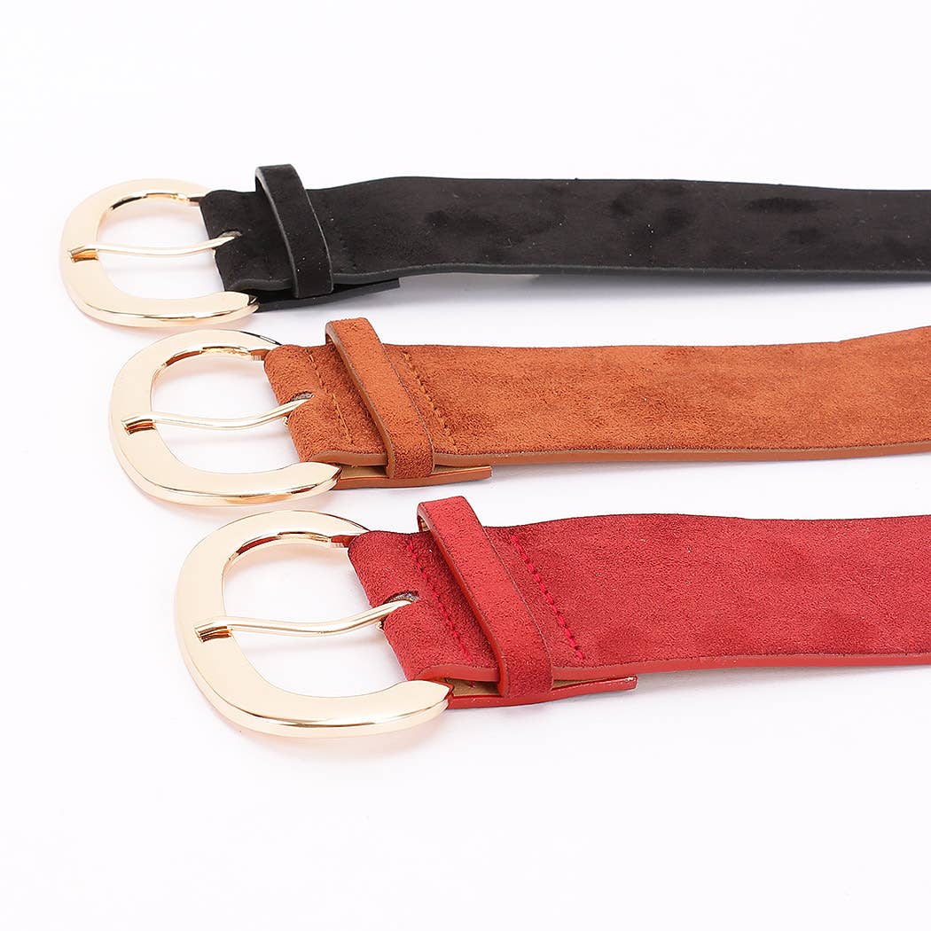 Oval Buckled Wide Belt: BK