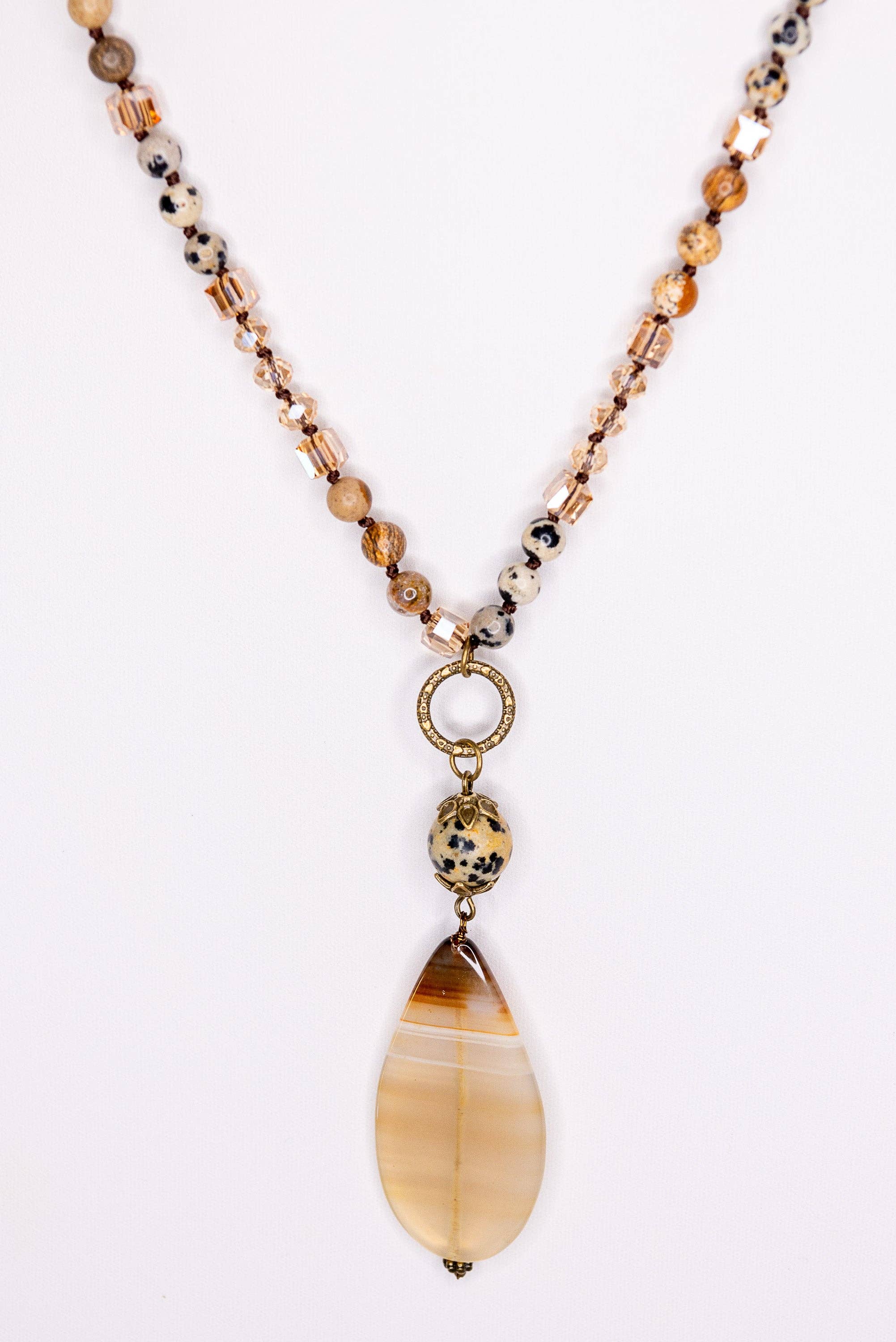 Debbie Necklace in Brown/Dalmation