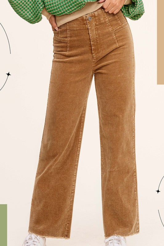 Camel Mineral Wash Corduroy Bottoms