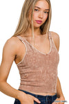 Washed Ribbed Tank Top Many Colors!