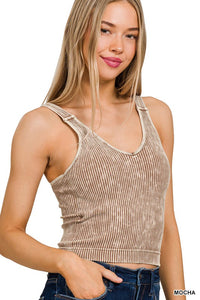 Washed Ribbed Tank Top Many Colors!