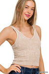 Washed Ribbed Tank Top Many Colors!