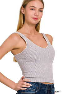 Washed Ribbed Tank Top Many Colors!