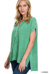 Ally Henley Gauze Top Two Colors!