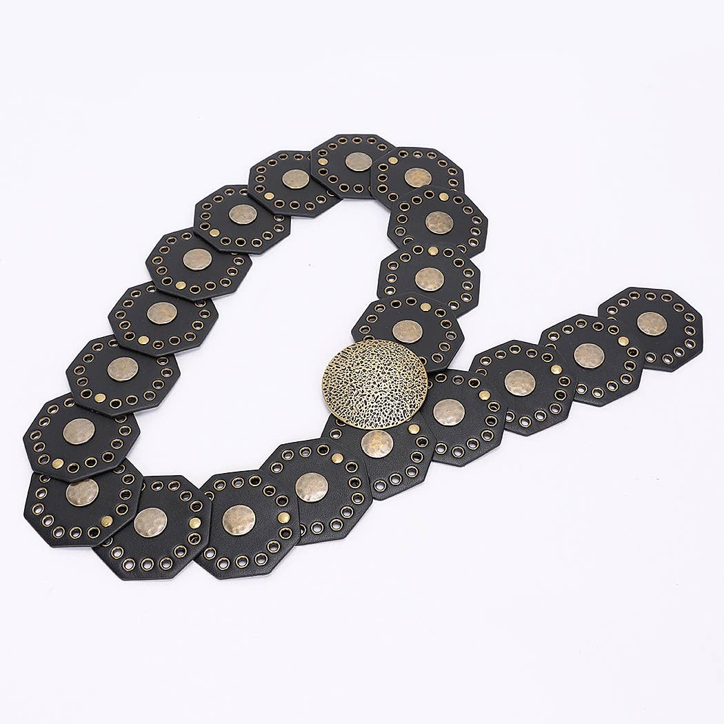 Metal Vintage Belt Camel or Black