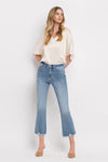 Lovervet High Rise Frayed Hem Crop Flare Jeans