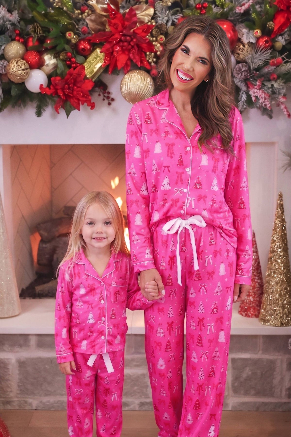 Pretty Pink Christmas Ruffle Pajama Set