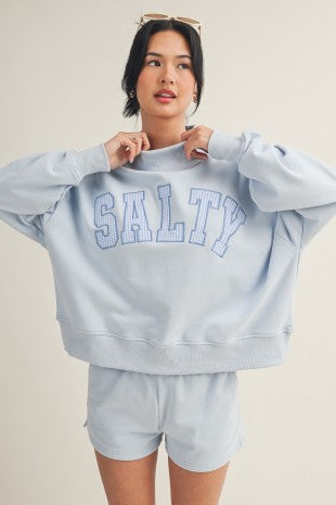 Salty Stars Oversized Mock Neck Sweatshirt