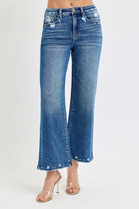 Footloose Risen Tummy Control High Rise Crop Wide Jeans