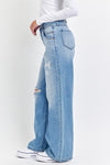 High Rise Wide Leg Jeans with Double Scoop Pockets