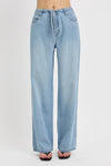 Risen High Rise Wide Baggy Tie Jeans