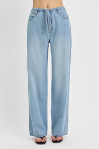 Risen High Rise Wide Baggy Tie Jeans