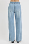 Risen High Rise Wide Baggy Tie Jeans