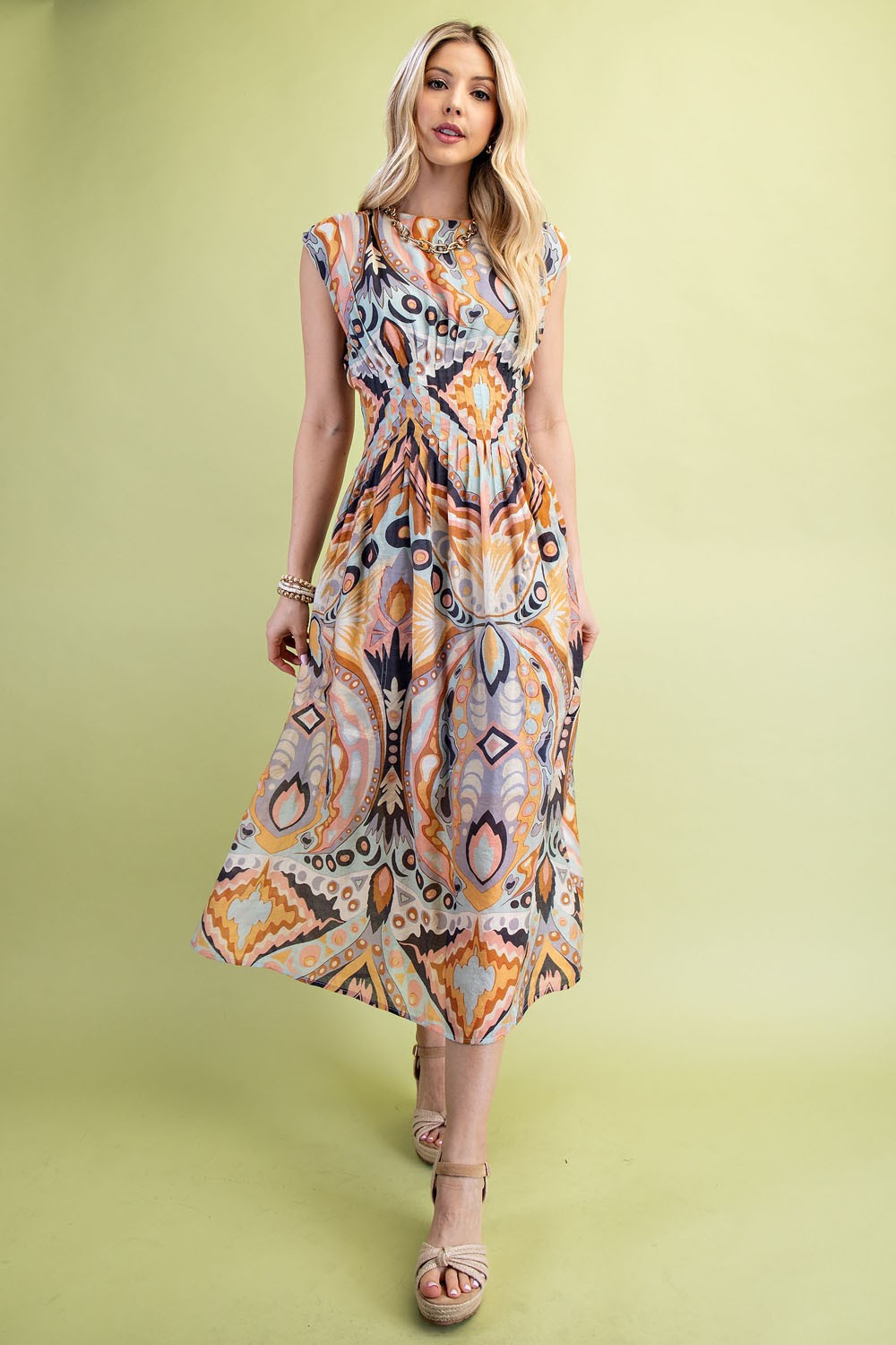 Golden Grove Midi Dress Two Colors!