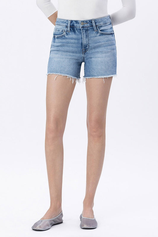 Vervet High Rise Raw Hem Relaxed Shorts
