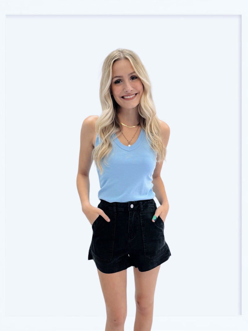 Sarah High-Waisted Denim Shorts