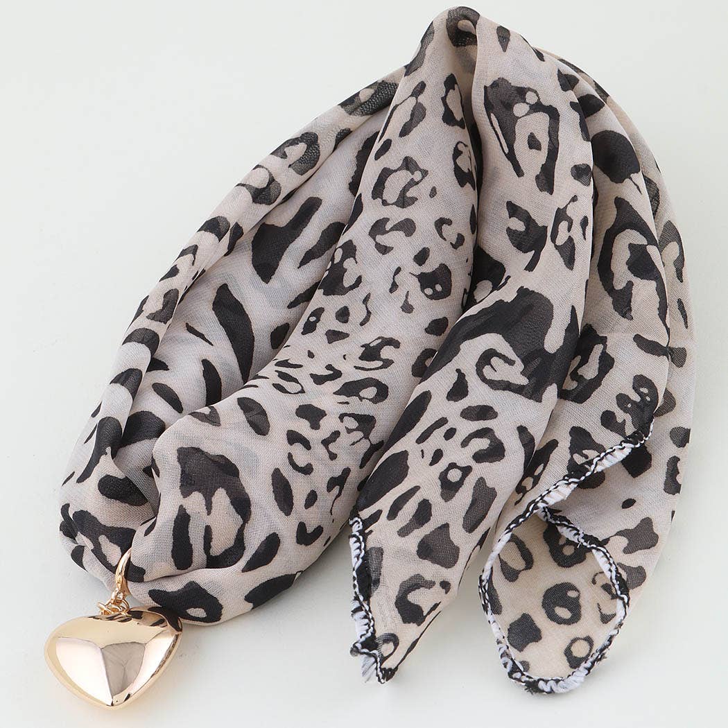 Heart Pendant Fabric Scarf Necklace: GBG
