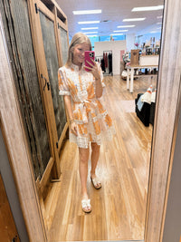 Haley Puff Sleeve Scallop Dress