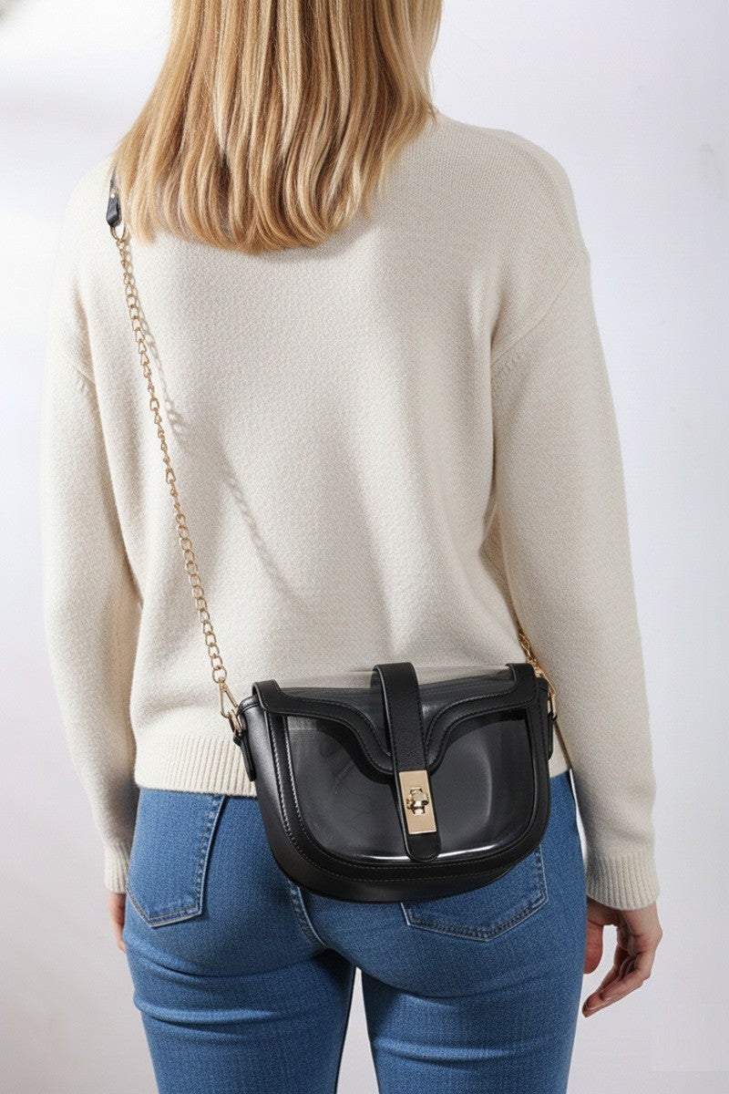 Clear Transparent Saddle Bag Three Colors