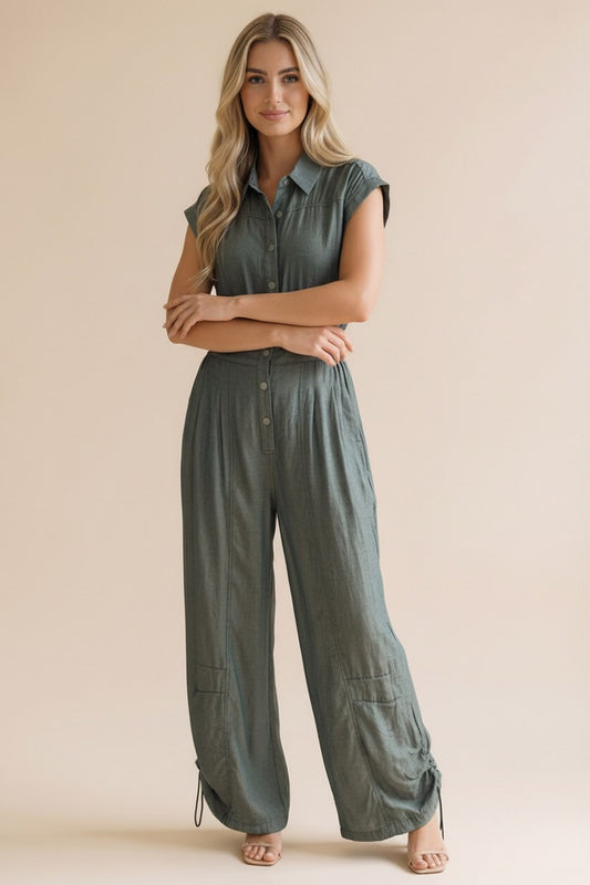 Soft Sky Chambray Jumpsuit