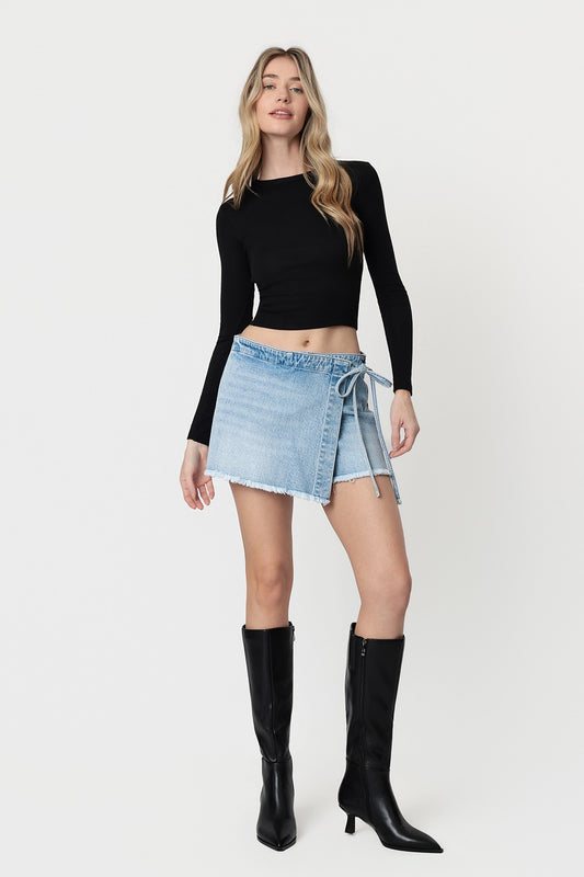 Denim Days Wrap Skort