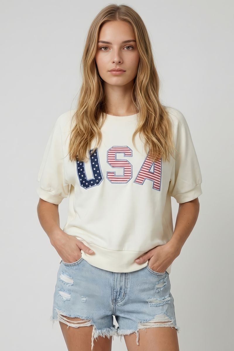 USA Embroidered Top