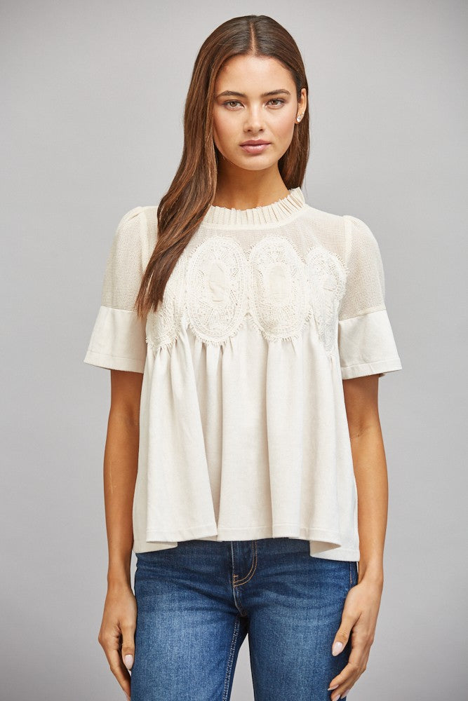 Velvet & Lace Top