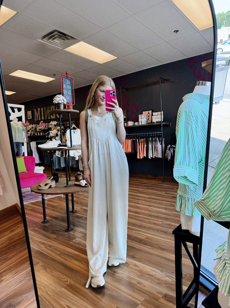 Olivia Oatmeal Jumpsuit