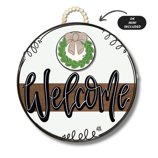 Stained Striped "Welcome" Hanger + Mini