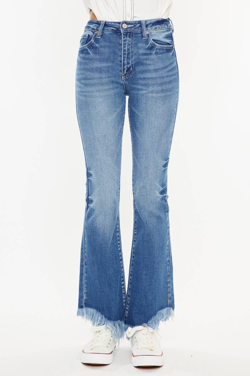 KanCan High Rise Bootcut Denim Frayed