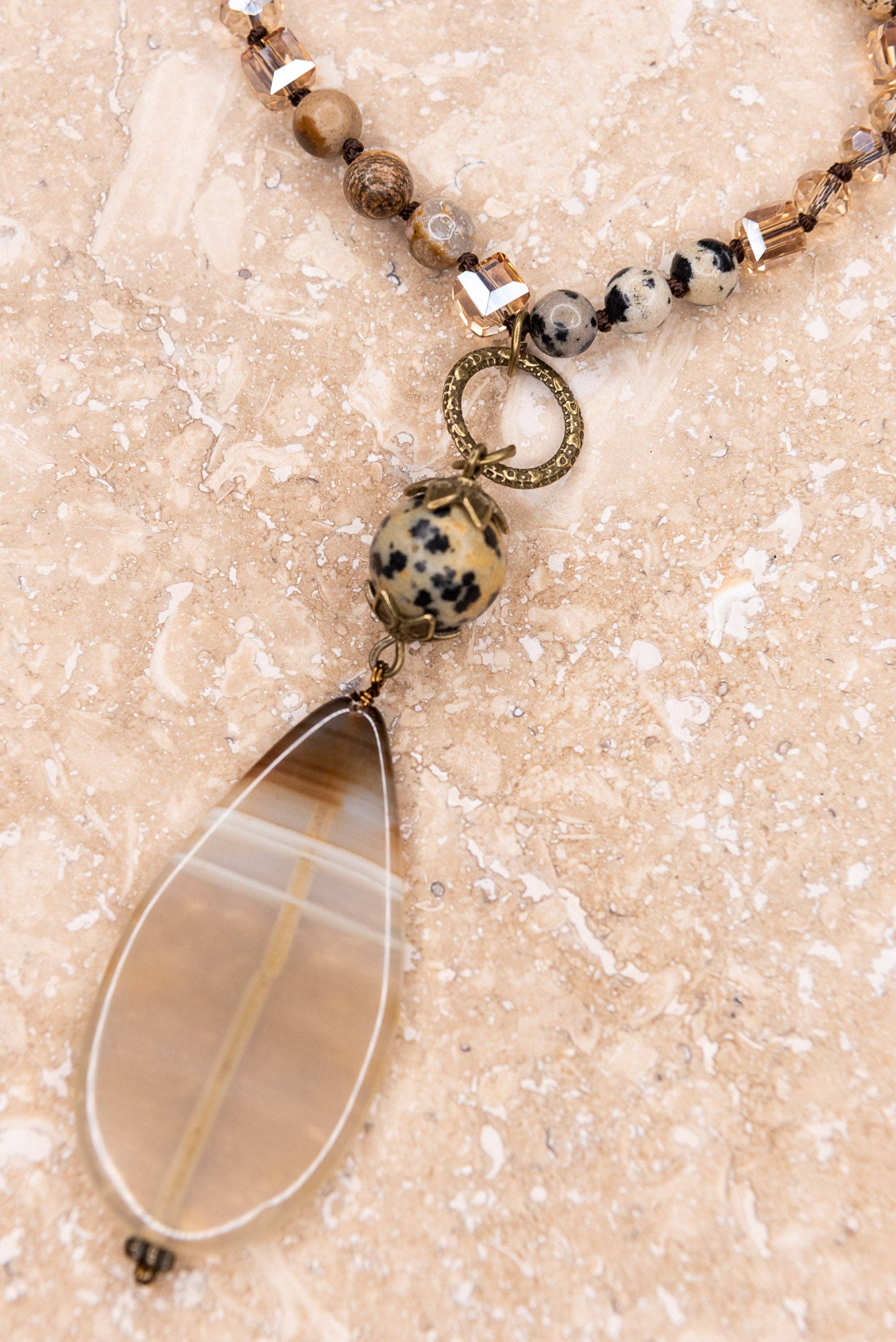 Debbie Necklace in Brown/Dalmation