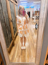 Haley Puff Sleeve Scallop Dress