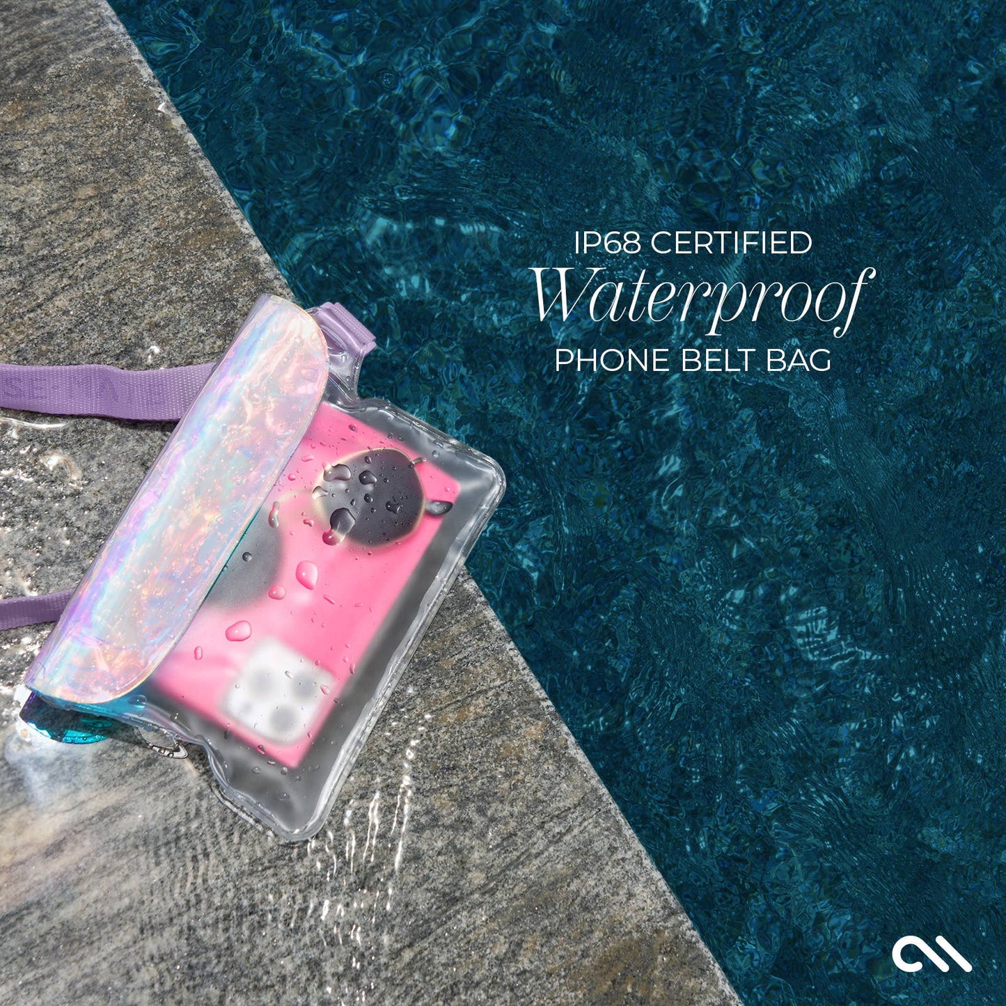 Case-Mate Waterproof Phone Belt Bag: Ballet Pink Bow