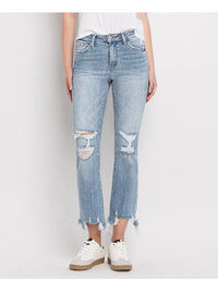 Vervet High Rise Light Wash Crop Flare Jeans