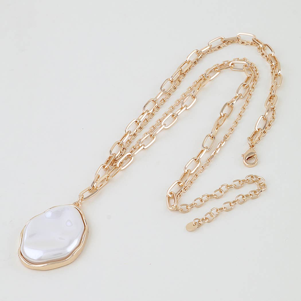 Double Stone Link Chain Necklace