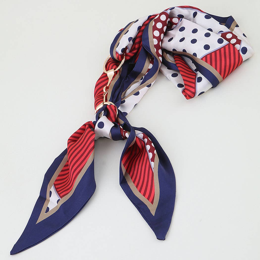 Red Toggle Scarf Wrap Necklace