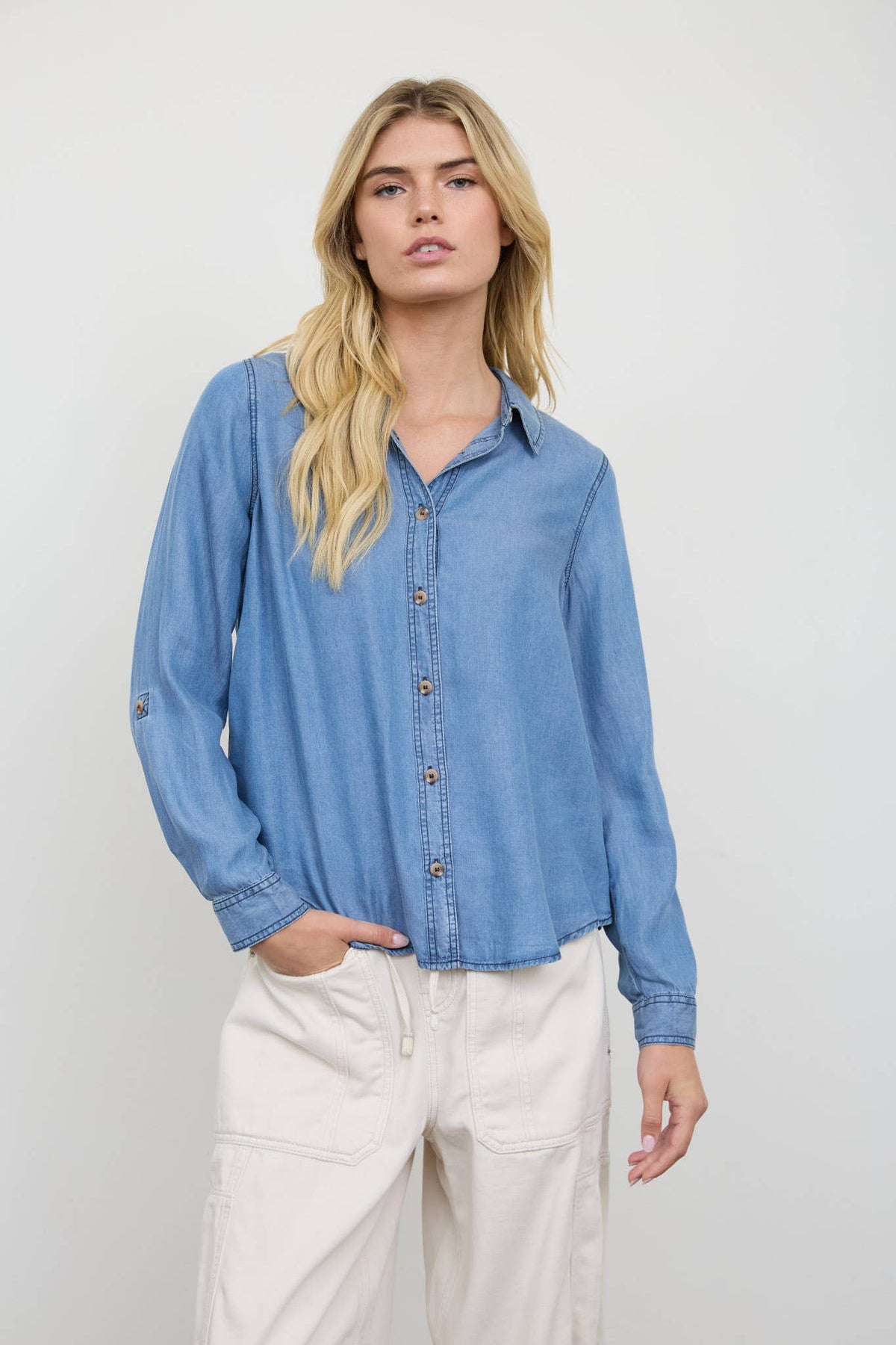 Easy Blue Tencel Button Down